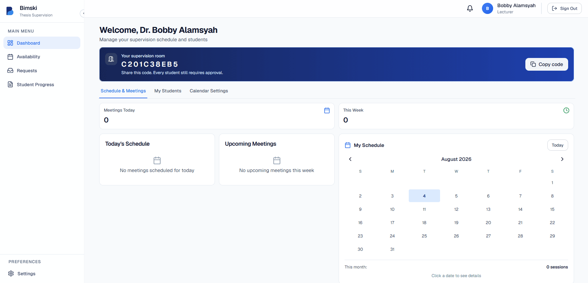 Lecturer Dashboard